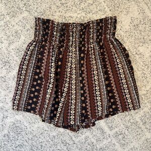 Boho Stripe High-Waisted Shorts